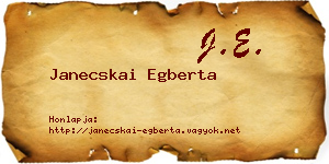 Janecskai Egberta névjegykártya